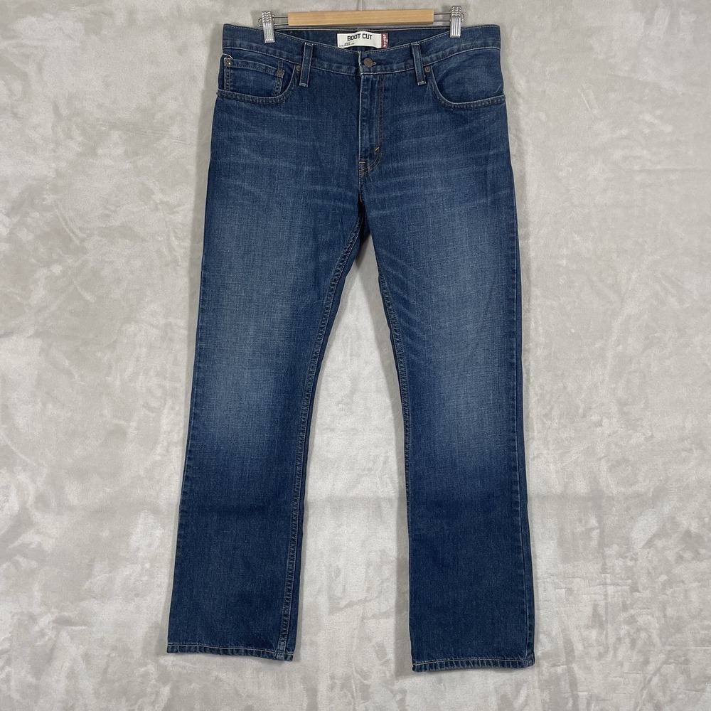 Levis 527 Jeans Mens 34x32 Bootcut Dark Wash Blue Denim Cotton Western